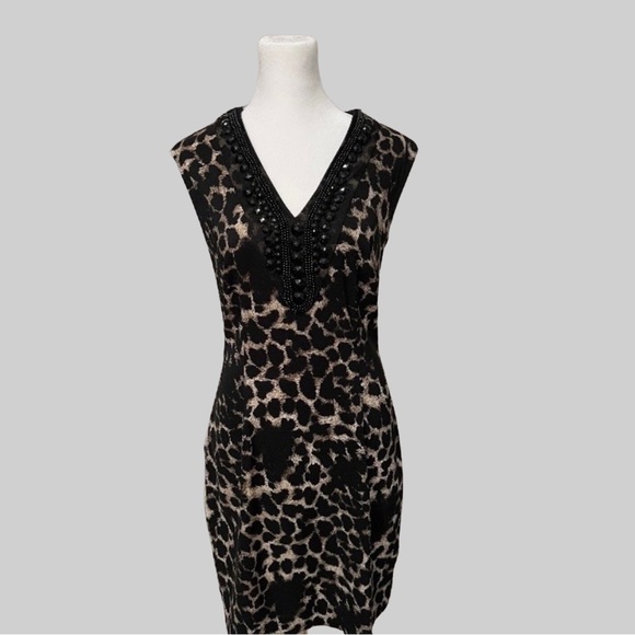 connected apparel Dresses & Skirts - Connected Apparel size 8 sheath animal print sleeveless dress